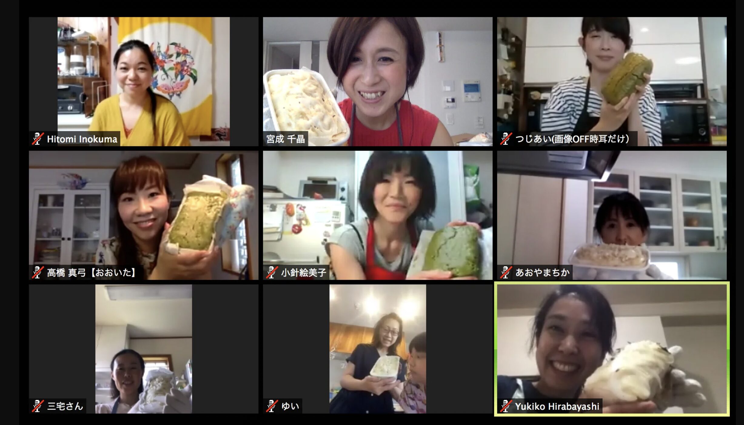 オンラインの米粉食パンレッスン風景